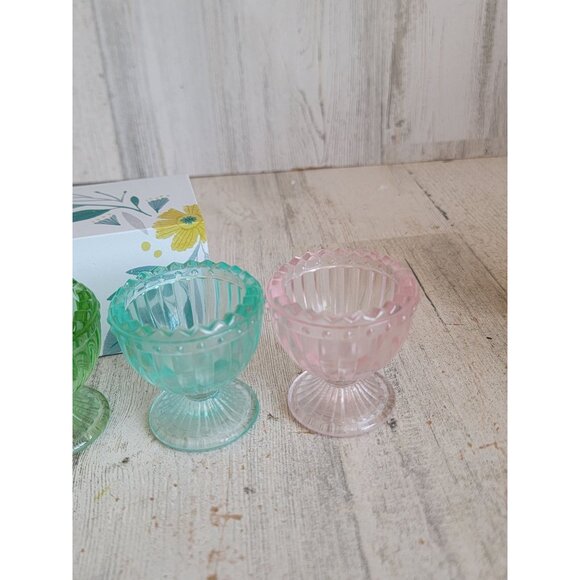 Hallmark 3 egg cups holder Easter pastel set home decor - Picture 3 of 6